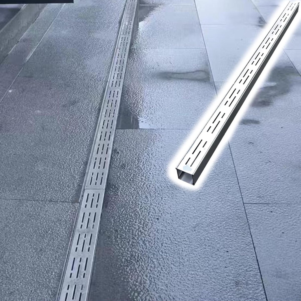 U-sleuf Afvoer - Afvoersysteem Goot - Water Afvoeren - Roestvrij Staal - 100 cm - Zilver