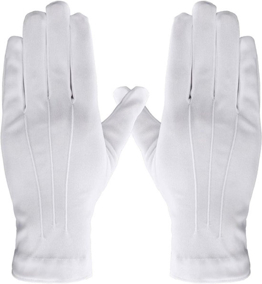 Witte katoenen handschoenen heren Allecto Plus voor bruiloft