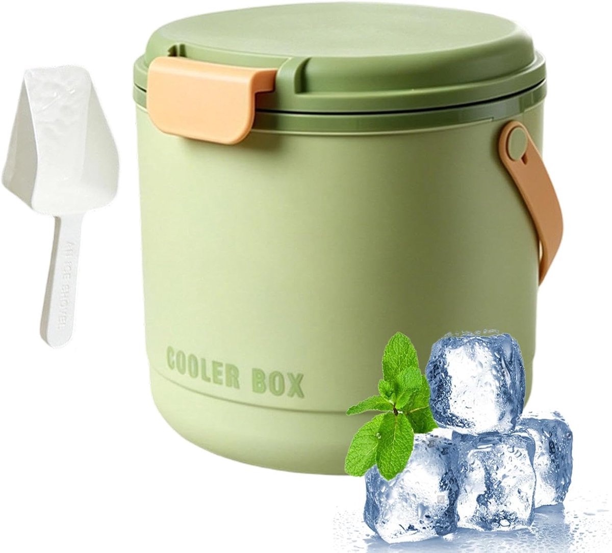 IJsemmer met Deksel - Ijsmachine Vriezer - Drankjes Koelen - 2-in-1 Functionaliteit - 21 cm - Groen