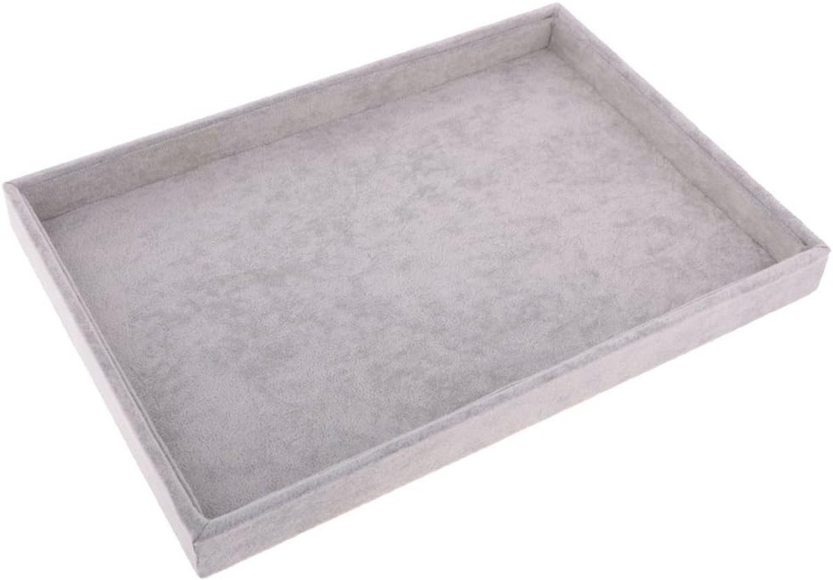 Sieradenbakjes Stapelbaar - Sieraden Organizer - Sieraden Presenteren - Laden Uitneembaar - 35.3x24.5x3.2cm - Grijs