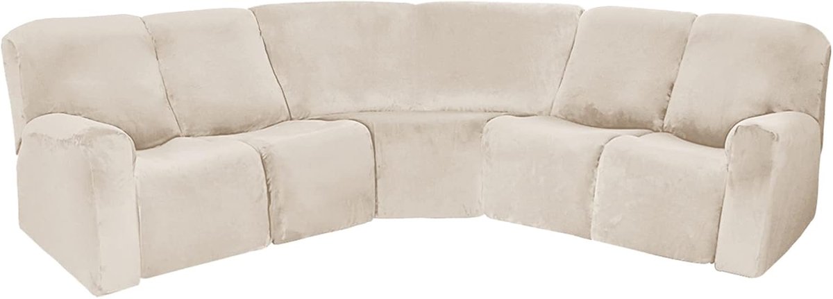 Hoekbankhoezen Set - Bankbeschermers - Meubels Beschermen - Zachte Stretchstof - 7 Delig - Beige