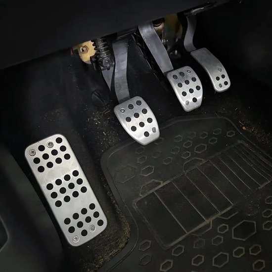 Pedaal Covers Set - Auto Pedaal - Verbeterde Grip - Antislip Ontwerp - 3 Stuks - Zilver — afbeelding 3
