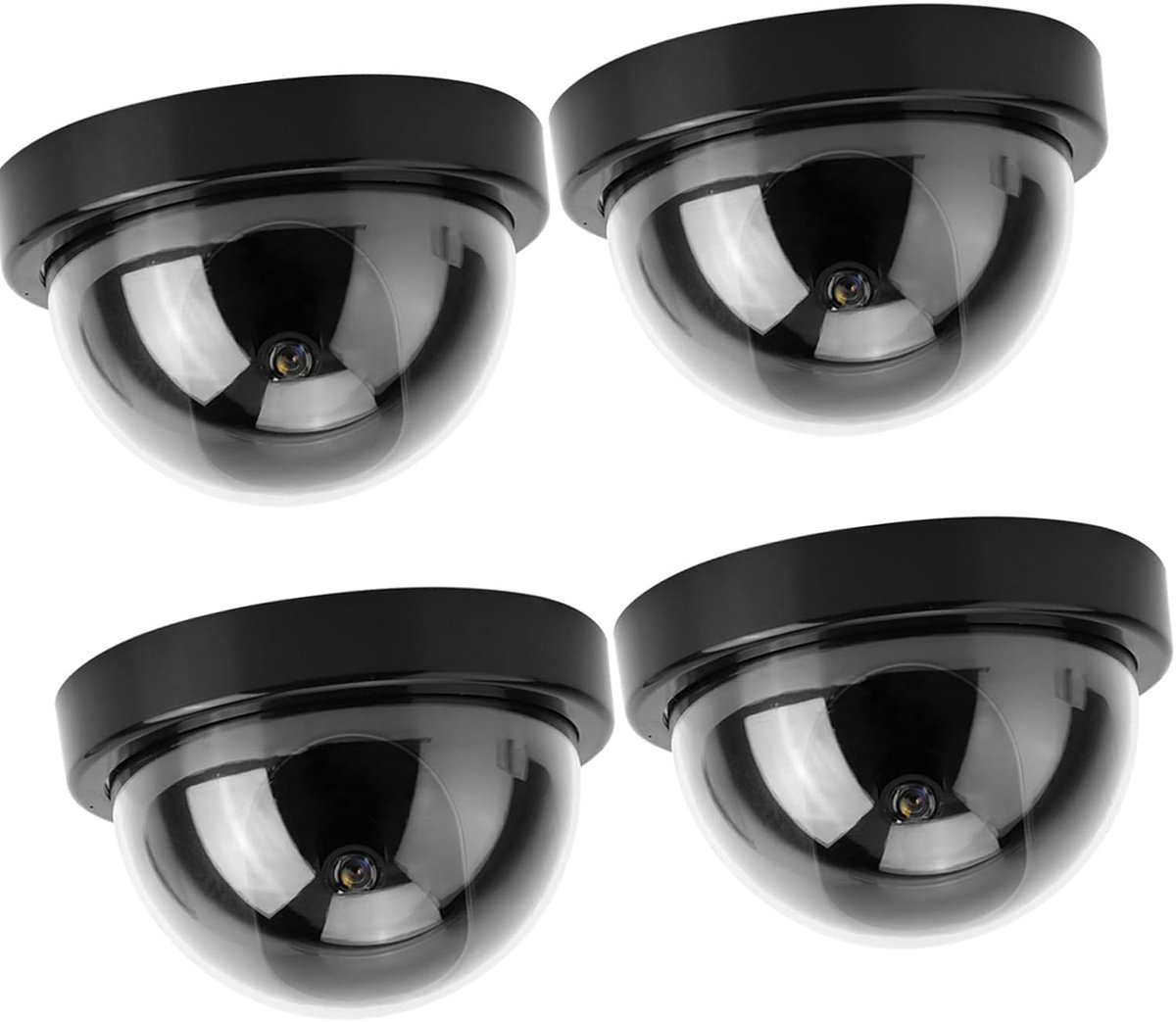 Dummy Beveiligingscamera - Nep Camera Simulatie Camera - Diefstal Afschrikken - Knipperend LED Licht - 4 Stuks - Zwart