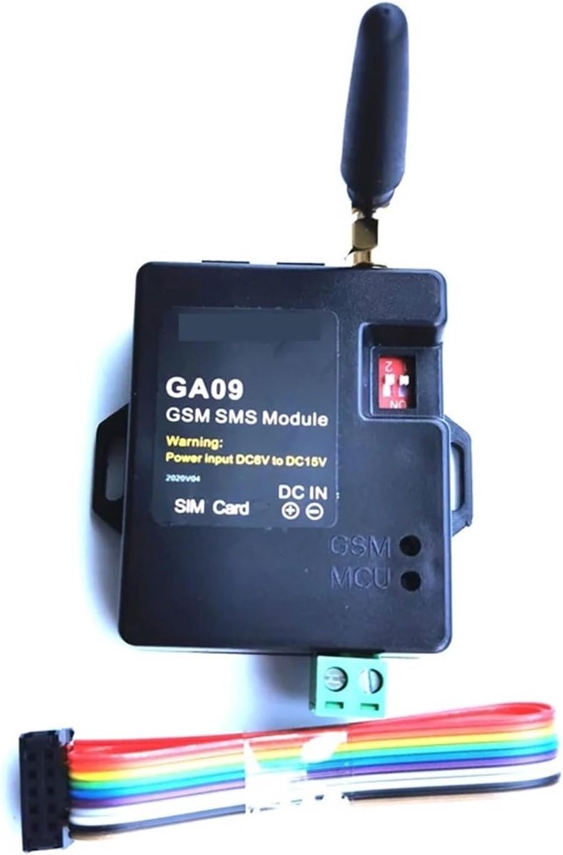 GSM SMS Alarmmodule - Alarmbox Antenne - Huisbeveiliging - 8 Alarmingangen - Compact Ontwerp - Zwart