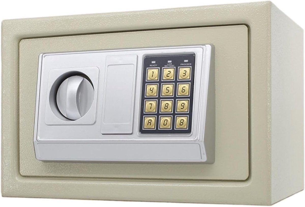 Digitale Kluis - Thuiskluis Alarmsysteem - Waardevolle Spullen Opslaan - Dubbele Beveiliging - 35x25x25 cm - Wit