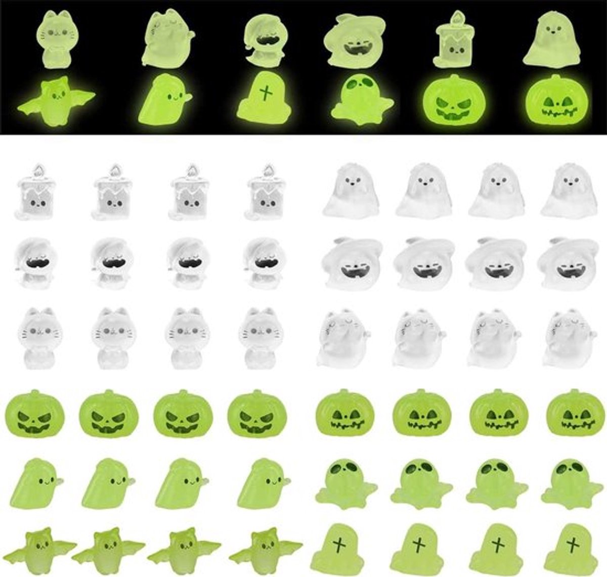 Halloween Decoratie Set van 48 Lichtgevende Mini - Allecto Plus