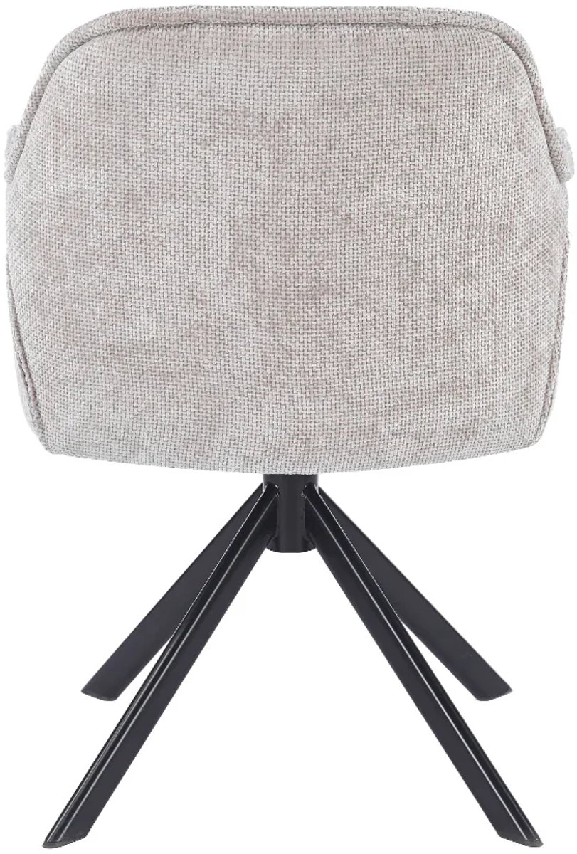 Ams Living® Eetkamerstoel Draaibaar | Set van 2 Stoelen | Kuip Stoel | Dichte afwerking | Stof | Kleur Grijs | Eettafel Stoelen | 2 x Design Stoelen Eettafel – foto 4