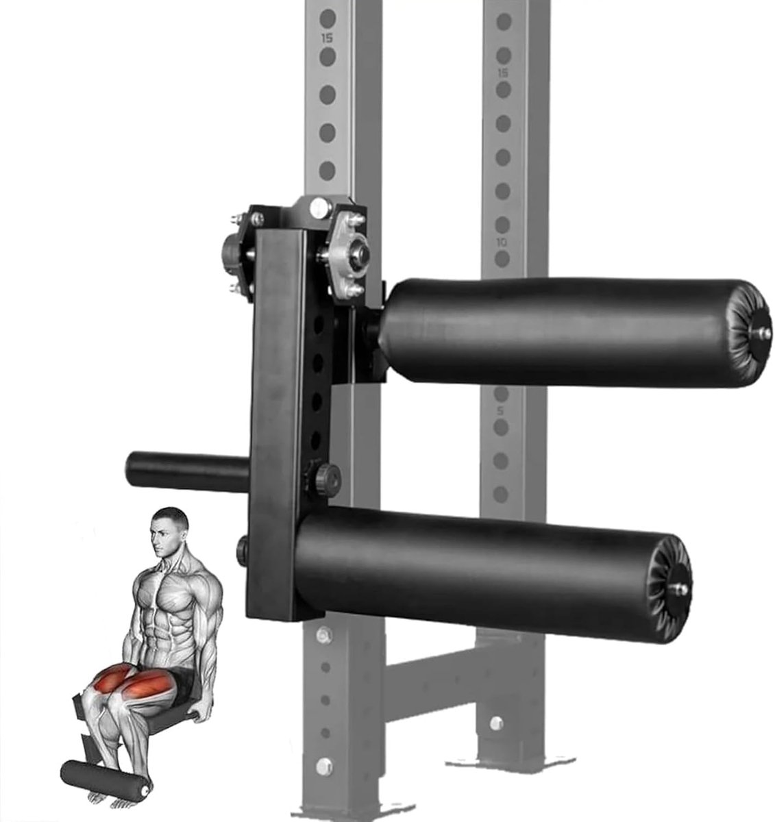 Leg Curl Machine - Beenmachine Krachttraining - Beenspieren Trainen - 8 Verstelbare Posities - 16mm Gat Diameter - Zwart
