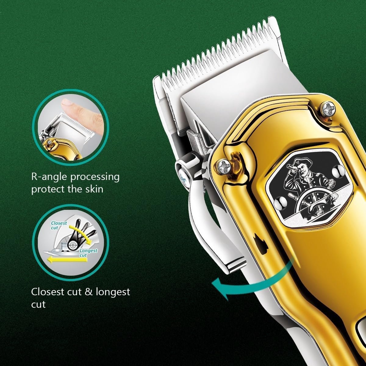 Haartrimmer Mannen - Elektrische Trimmer - Thuis Kapsel Maken - IPX7 Waterdicht - 6 Kammen - Zilver