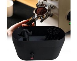 Multifunctioneel espresso accessoire: universele portafilterhouder met losneembare opvangbak voor koffiedik en reinigingsborstel, compatibel met portafilters van 51 mm, 53 mm en 58 mm voor thuisbarista en koffiezaken