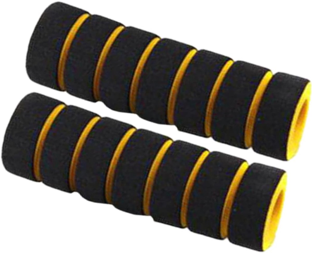 Fiets Handvatten - Stuur Handvatten - Comfortabel Fietsen - Schokabsorberend - 2 stuks - Zwart Geel
