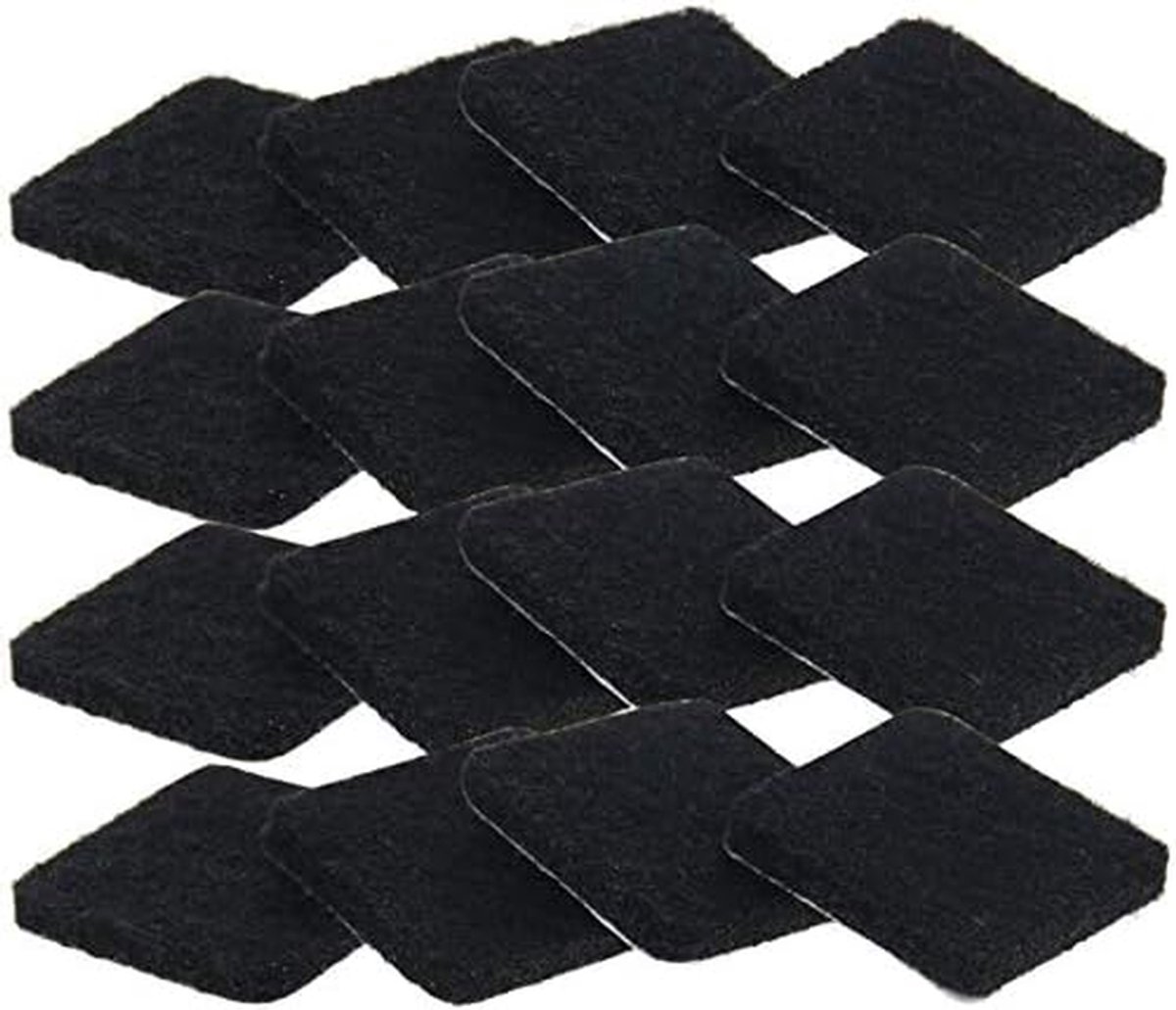 Meubelbeschermers - Viltjes - Vloeren beschermen - Zelfklevend - 20x20mm 16 stuks - Zwart