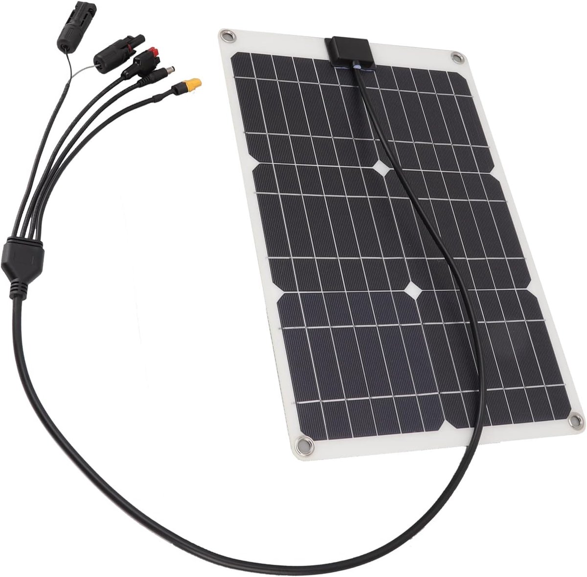 Zonnebatterijladerpaneel - Draagbaar Zonnepaneel - Accu Onderhoud - 50W Monokristallijn - 18V Uitgang - Zwart