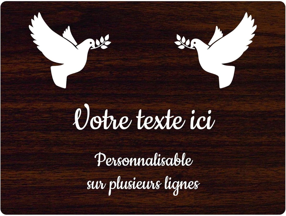 Grave board - Personalized plaque - Herdenking plaatsen - Aanpasbare tekst - 20 x 15 cm - Houtkleur