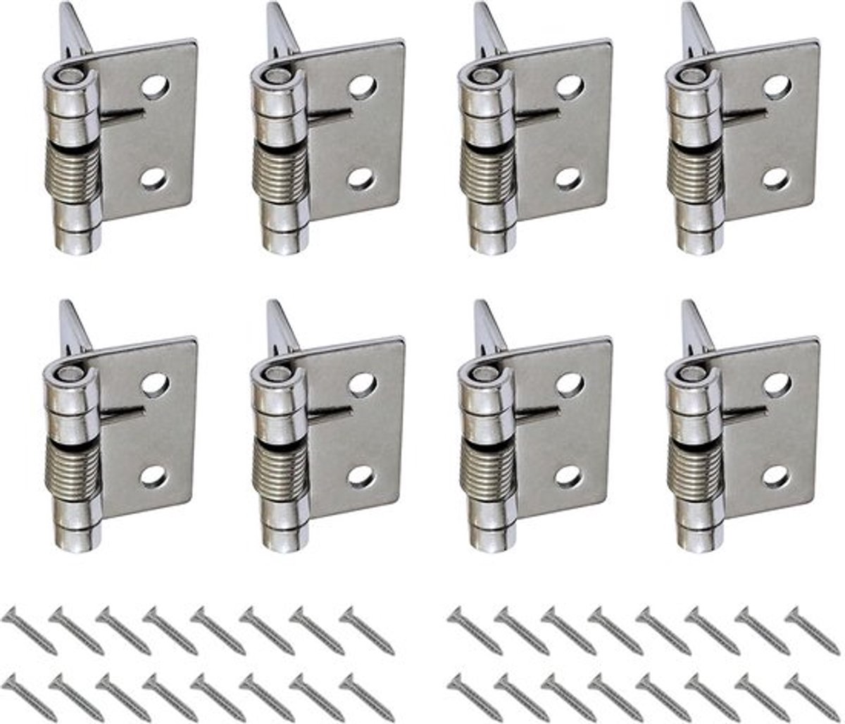 Dailygoods- Veerscharnier 8 Stuks - Zelfsluitend - Roestvrij Staal