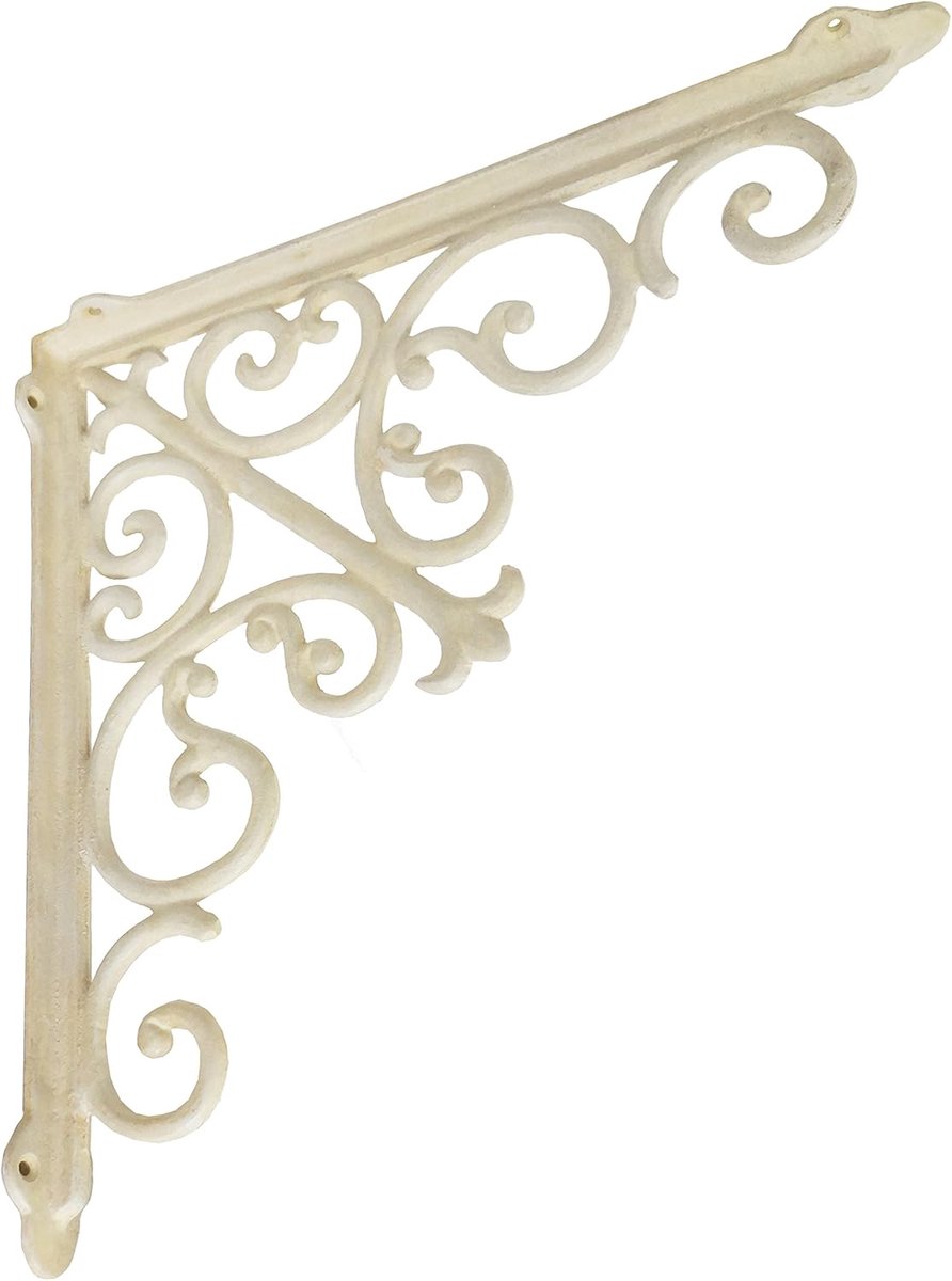 Wandsteunen - Plankdragers - Decoratief Ophangen - Gietijzer Constructie - 15 Inch - Wit