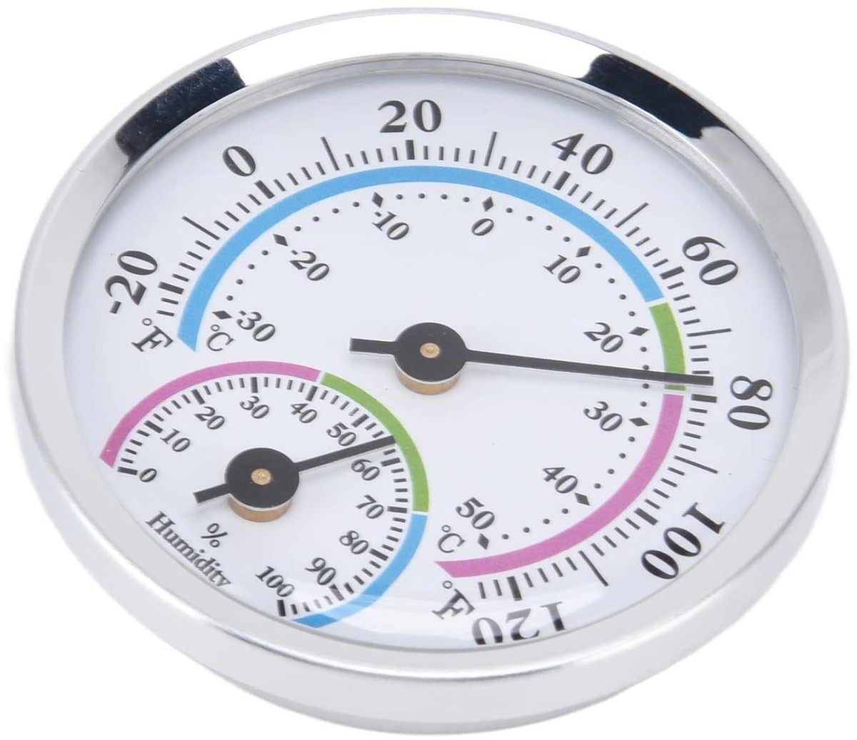 Binnenthermometer Hygrometer - Vochtigheidsmeter - Klimaat Monitoren - Twee-in-één Functionaliteit - 57 Cm - Zilver