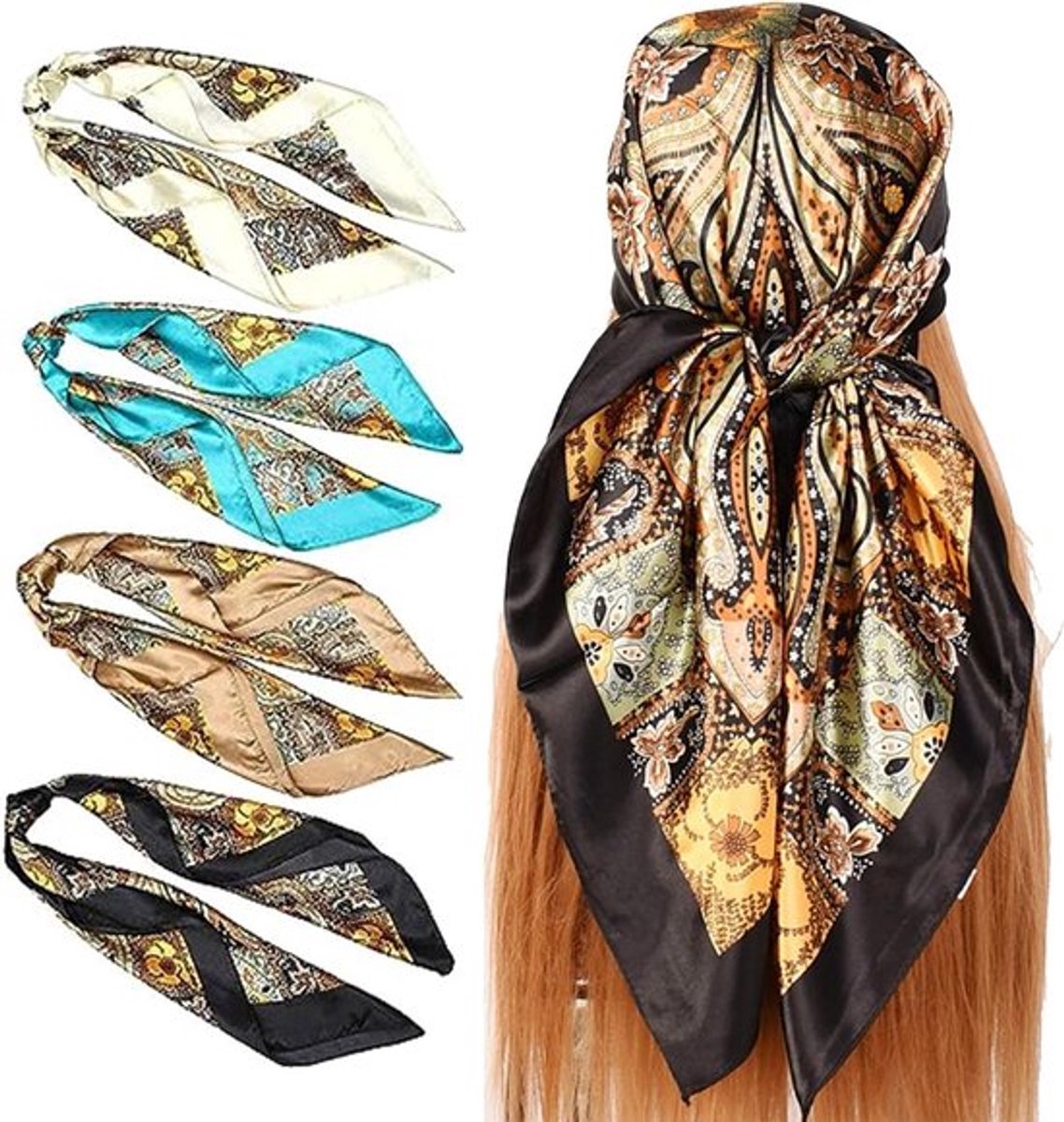 Inovra Plus - 90 x - 4-delige set sjaals voor dames met unieke prints