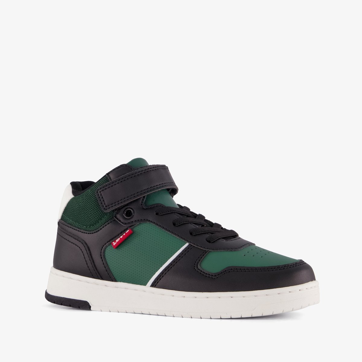 Levi’s Kick Mid hoge jongens sneakers zwart groen - Maat 35