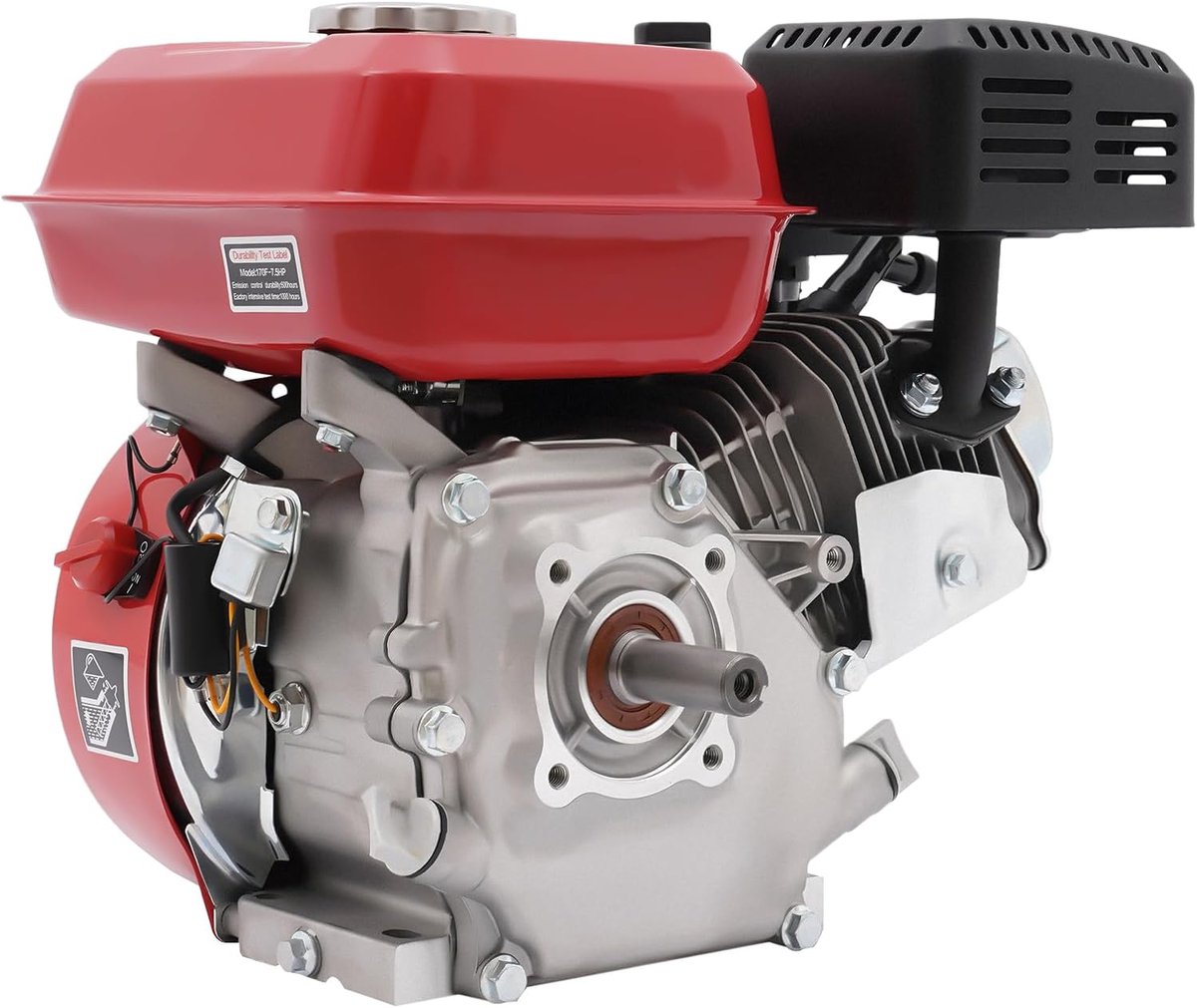 Benzinemotor 7.5 pk - Industriële motor Kartmotor - Generatoren Aandrijven - Laag Brandstofverbruik - 4 kW 3.6L Tank - Rood