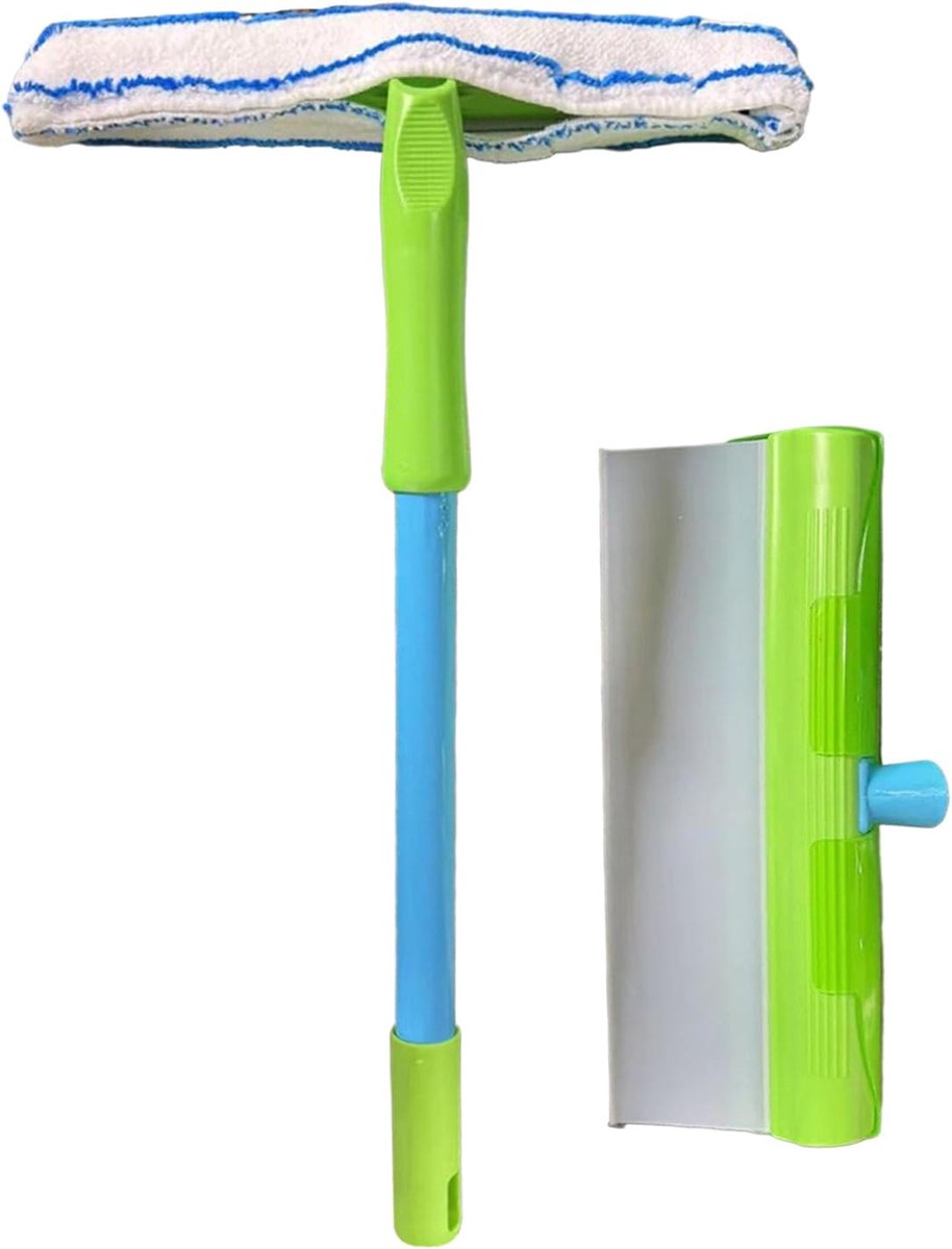 Raamwisser - Glasreiniger Trekker - Streeploos Reinigen - Flexibele Siliconen Schraper - 39 x 30 cm - Groen