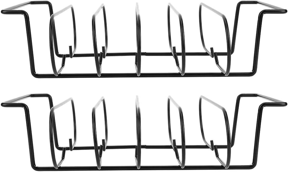 BBQ Grill Rek Grill Accessoires Ribben Grillen Non-stick Coating 32x26x7.5 cm Zwart