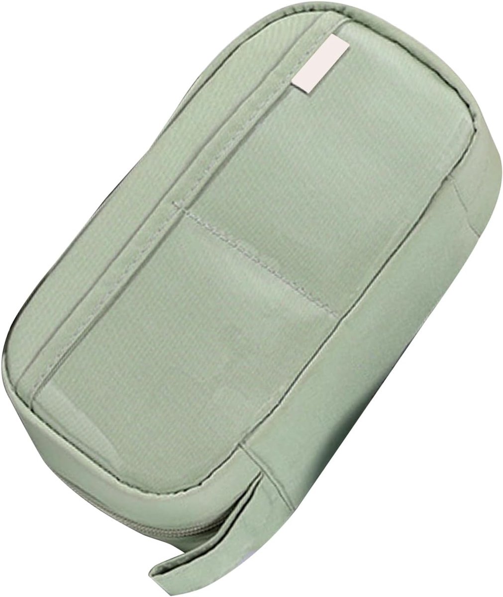 Etui met inhoud - Opbergdoos - Schrijfgerei organiseren - Watervaste brede opening - 21 x 7 x 11 cm - Groen