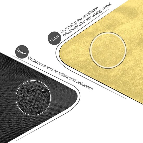 Yoga Mat - Oefenmat Fitness - Thuis Sporten - Natuurlijk Rubber - 180x66 cm - Crèmegeel — afbeelding 4