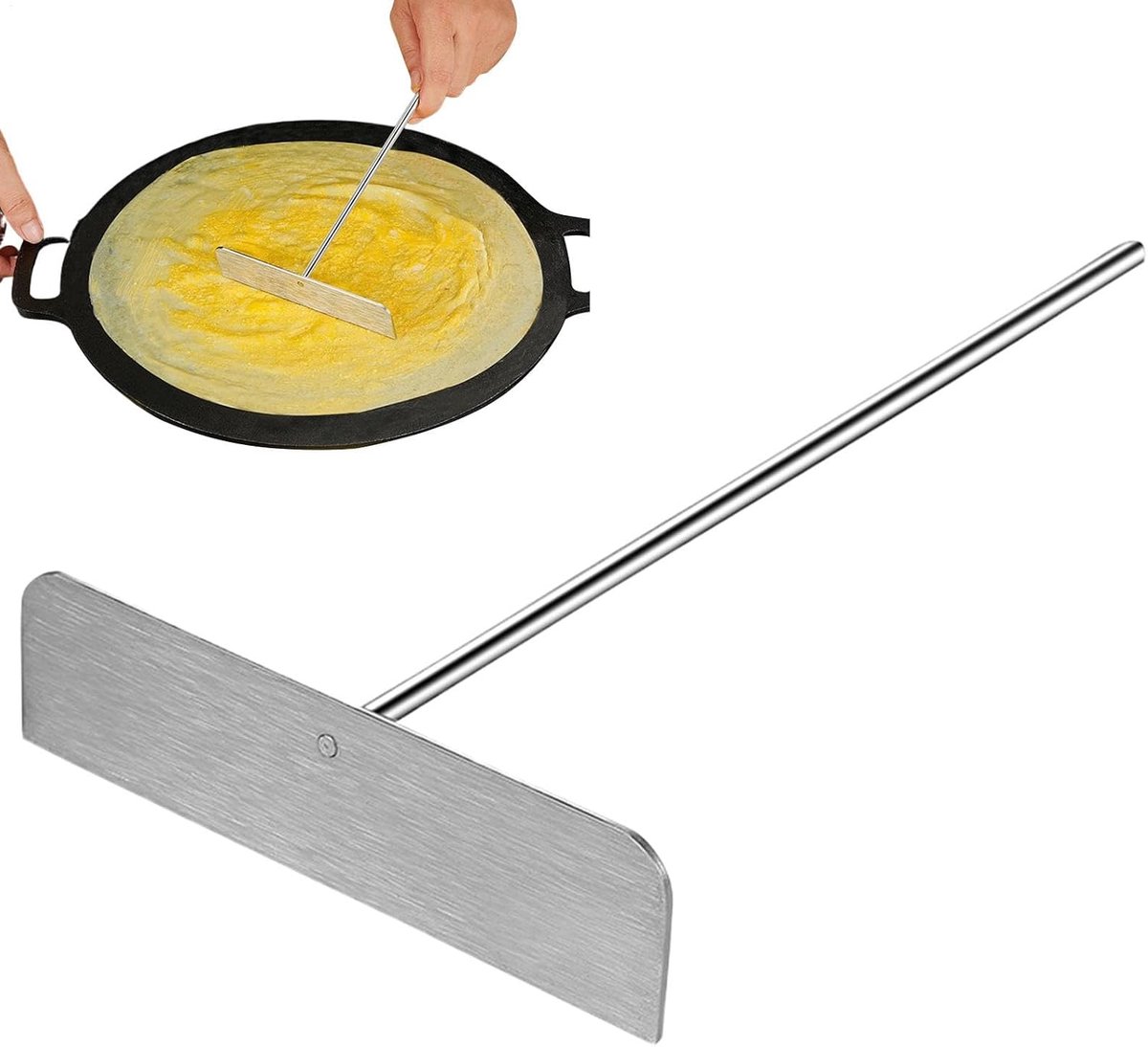 Pannenkoek Gereedschap - Crepe Set - Pannenkoeken Maken - Roestvrij Staal - 27x15 cm - Multicolor