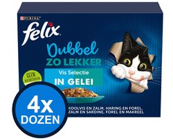 4x Felix - Dubbel Zo Lekker Vis Selectie in Gelei - Kattenvoer Natvoer - doos 12x85g