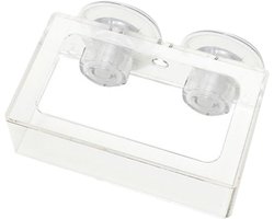 Visvoerbak Aquarium - Voederbak Garnalen - Voer Aquarium Dieren - Roterend Ontwerp - 11 x 6.5 cm - Transparant