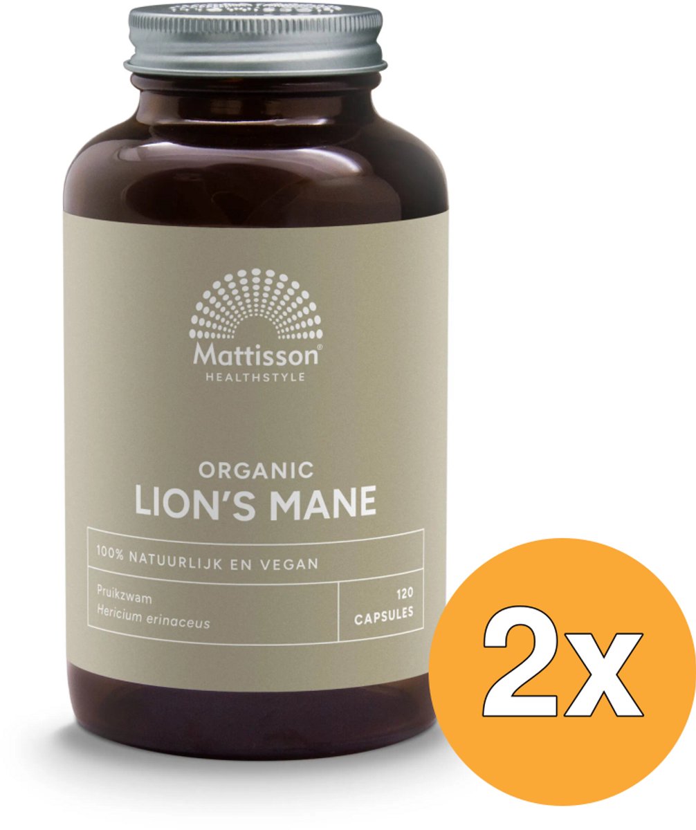 2x Mattisson Biologische Lion'S Mane 500Mg (120 capsules)
