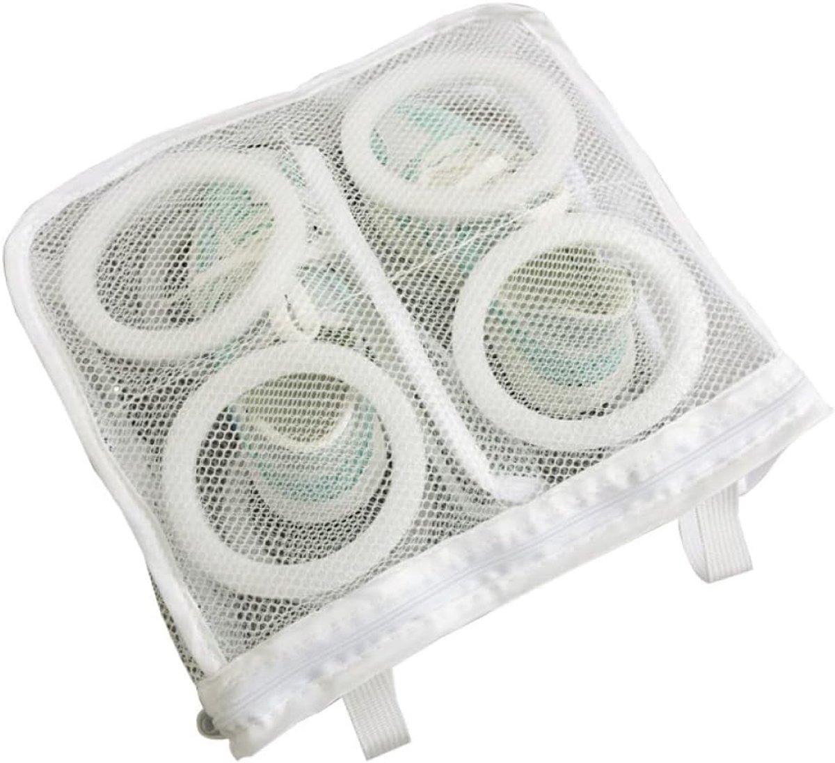 Waszak Lingerie Tassen Ondergoed BH Zak Schoenen Wassen Beschermen Honingraat Gaas Ritssluiting 1 Stuk Wit