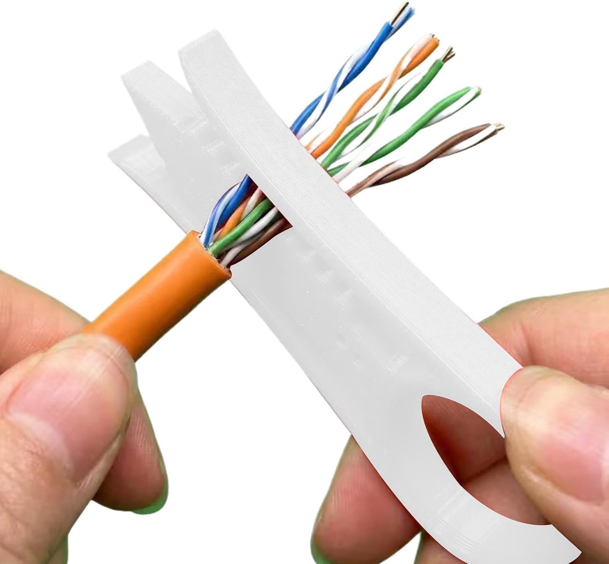 Kabelstriptang - Draadstripper Gereedschap - Netwerk Onderhoud - Compact Lichtgewicht Ontwerp - 7.9x2.7x0.6cm - Wit