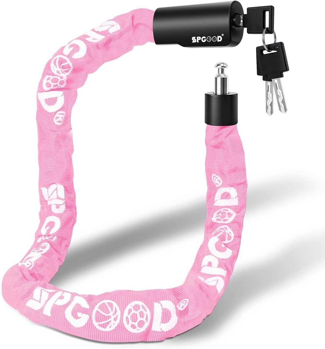 Fietsslot met 2 sleutels - Stalen ketting - 90 cm lang - Waterdichte hoes - Voor fietsen en e-bikes