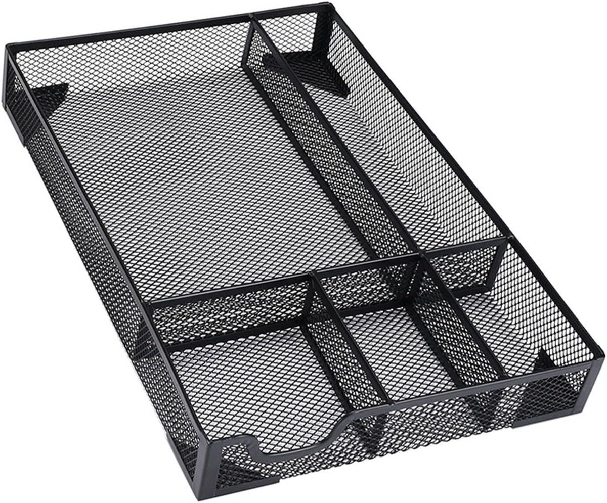 Bureaulade Organizer van Metalen Gaas met 5 Rasters, Perfect voor Kantoor, School en Huishouden, Ideaal voor Briefpapier en Make-up Accessoires