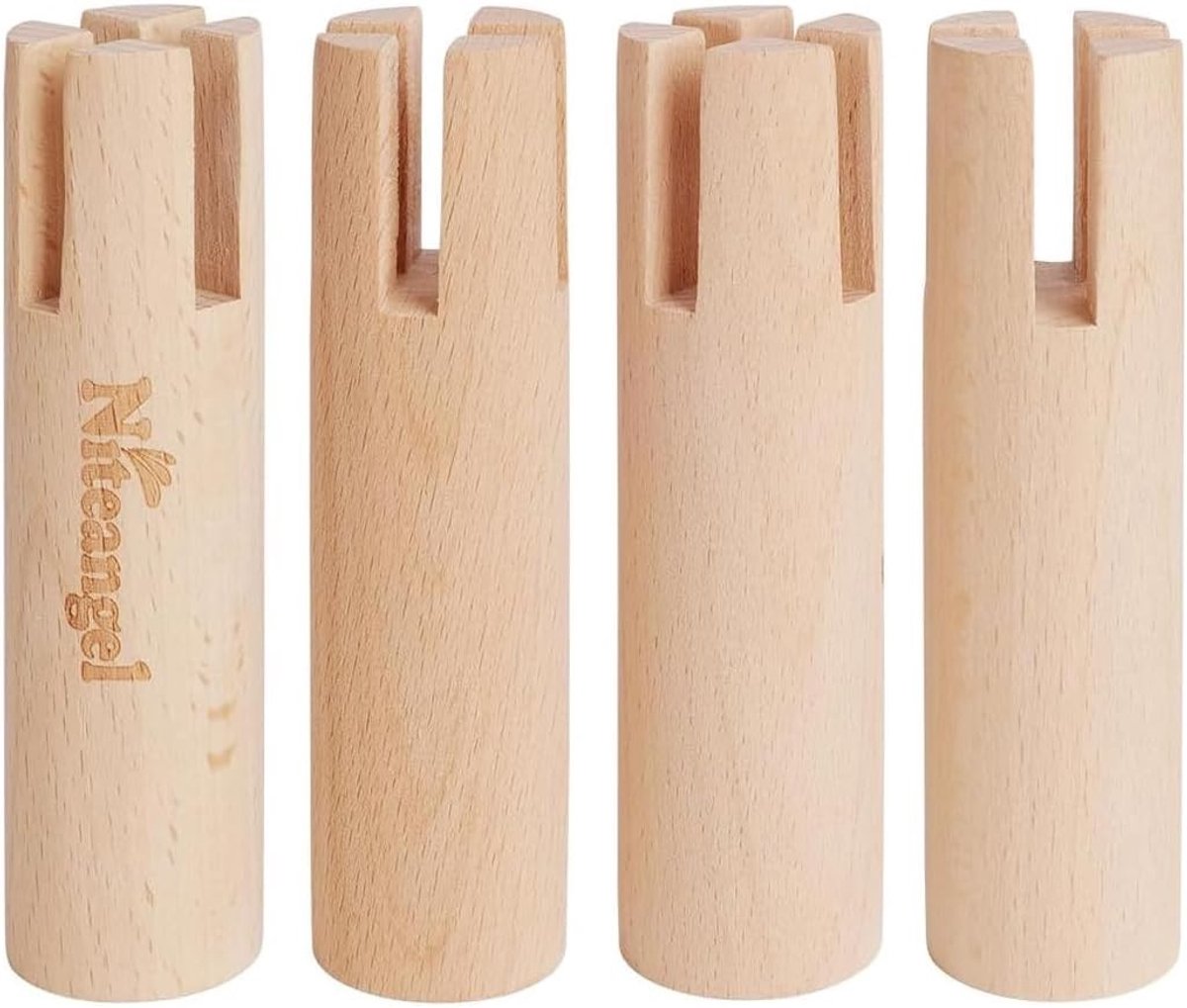 Set van 4 beukenhouten stelten voor het veilig verhogen van een meerkamer doolhofhuis, 11 cm hoog, ideaal voor knaagdieren en huisdieren