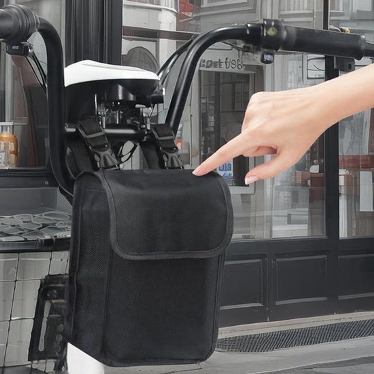 Fietsstuurtas met waterdichte dubbellaagse opbergvakken en stereoscopisch design (kleurrijk)
