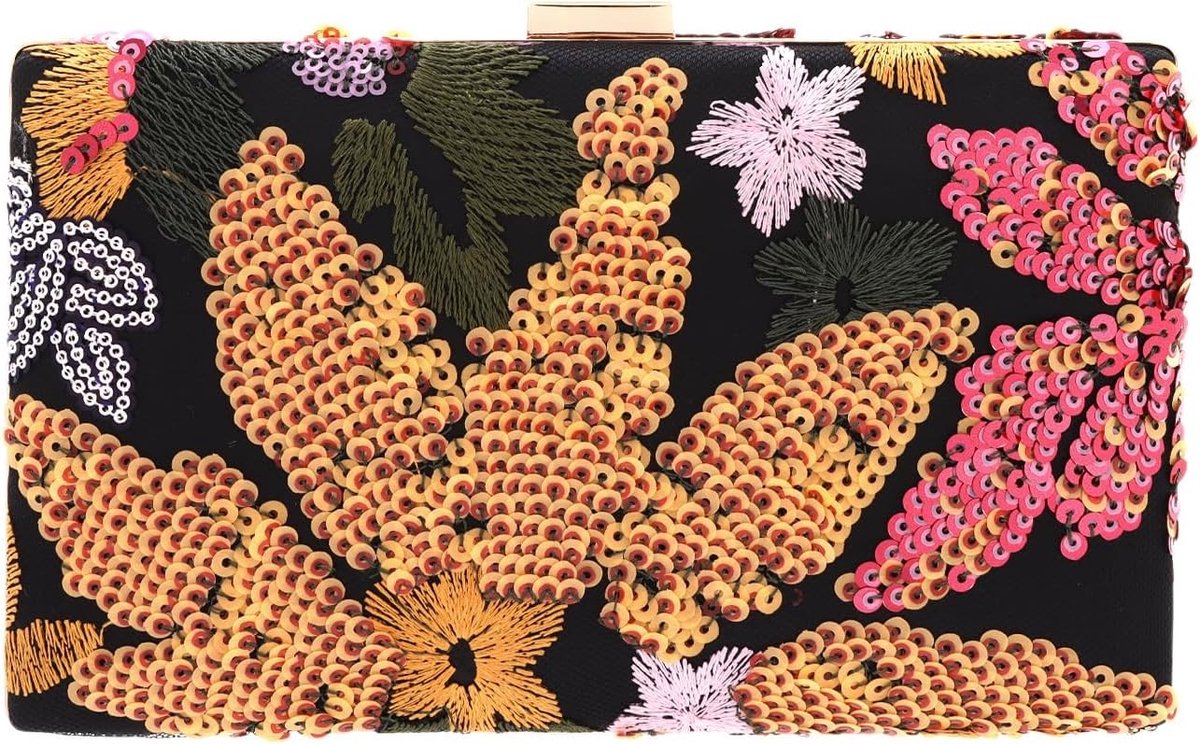 Elegante Beaded Handbag met Bloemmotief voor Avondfeestjes en Formele Gelegenheden - Perfecte Clutch voor Zomeruitjes