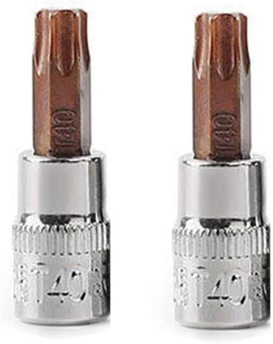 Bitset - Torx-bits - dopsleutel - 1/4 inch - S2-staal - T30 - Geschikt voor klussen - Chroom - Bitset met Torx doppen