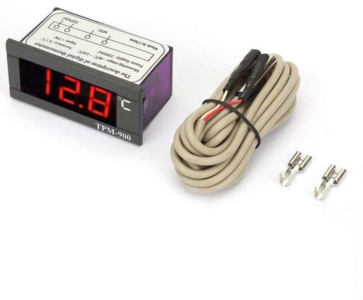 TPM-900 Temperatuurregelaar, 220 V, digitale temperatuurmeter, led-thermostaatregelaar, LCD-temperatuurregelaar, -40° tot +110°