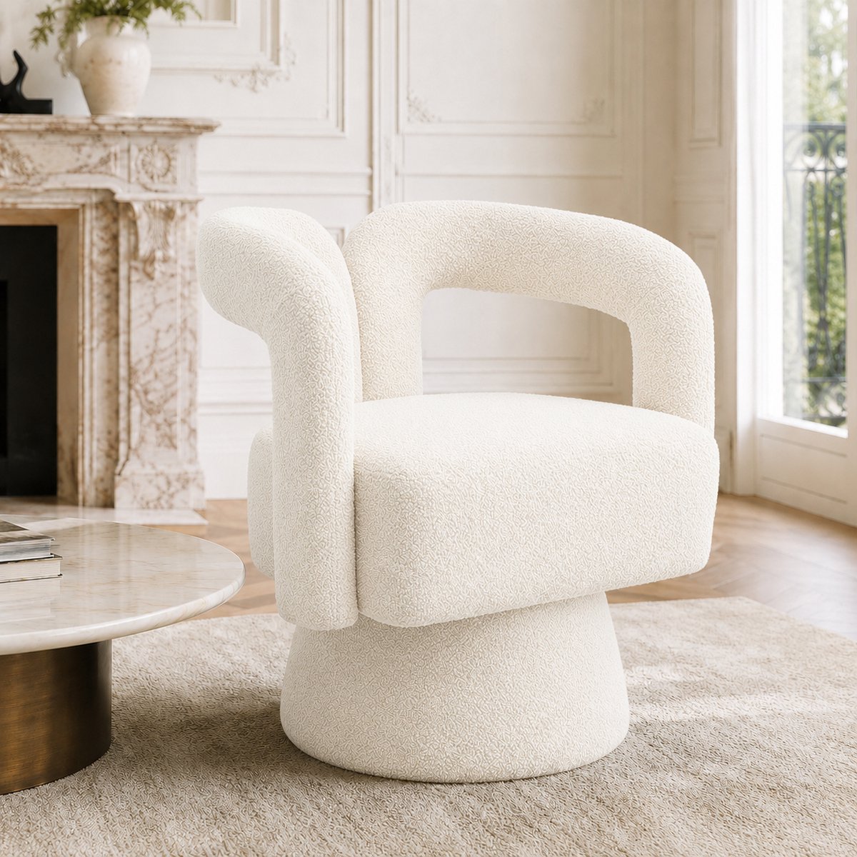 Intebiki fauteuil - 360-graden rotatie loungestoel - eetkamerstoelen - keukenstoelen - Flu