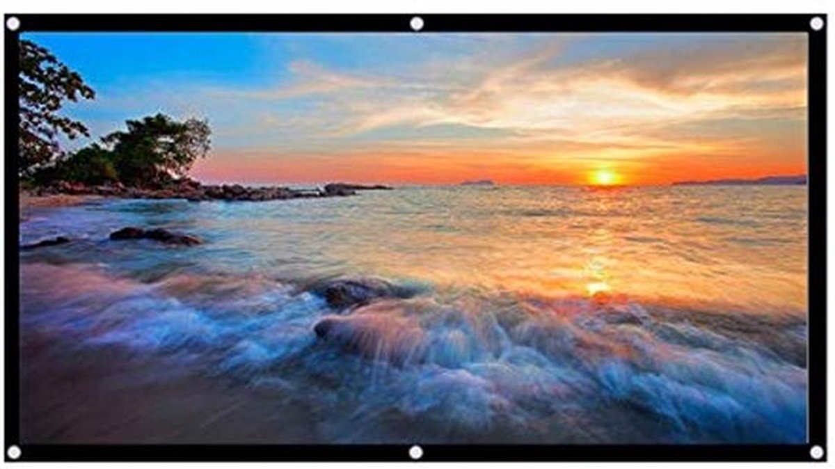 Projectorgordijn, 60-120 inch draagbaar projectiescherm, opvouwbaar 16:9 HD, kreukvrij projectorgordijn, projectiefilmscherm voor thuis en buiten (72 inch)