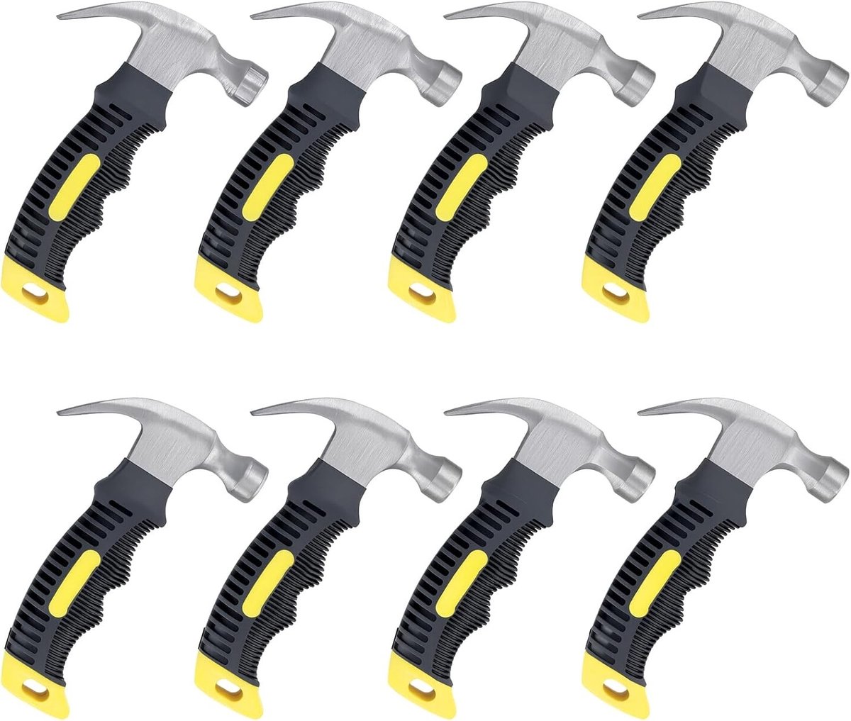 8 Stuks 8 oz Klauwhamer met Antislip Grip, Draagbare Mini Hamer voor Houtbewerking en DIY Projecten, Perfect voor Hobbyisten en Professionals