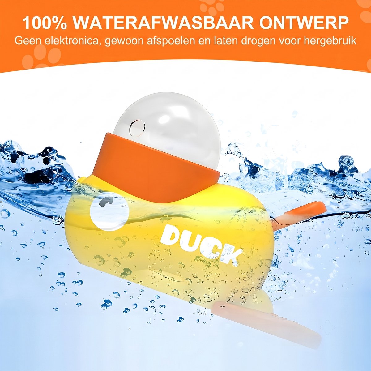 Gele Eend Automatische Voerbak Voor Huisdieren Interactief Voerspeelgoed Voor Katten En Honden Slow Feeder Snoepjesdispenser Huisdieren Speelgoed ABS thumbnail 3