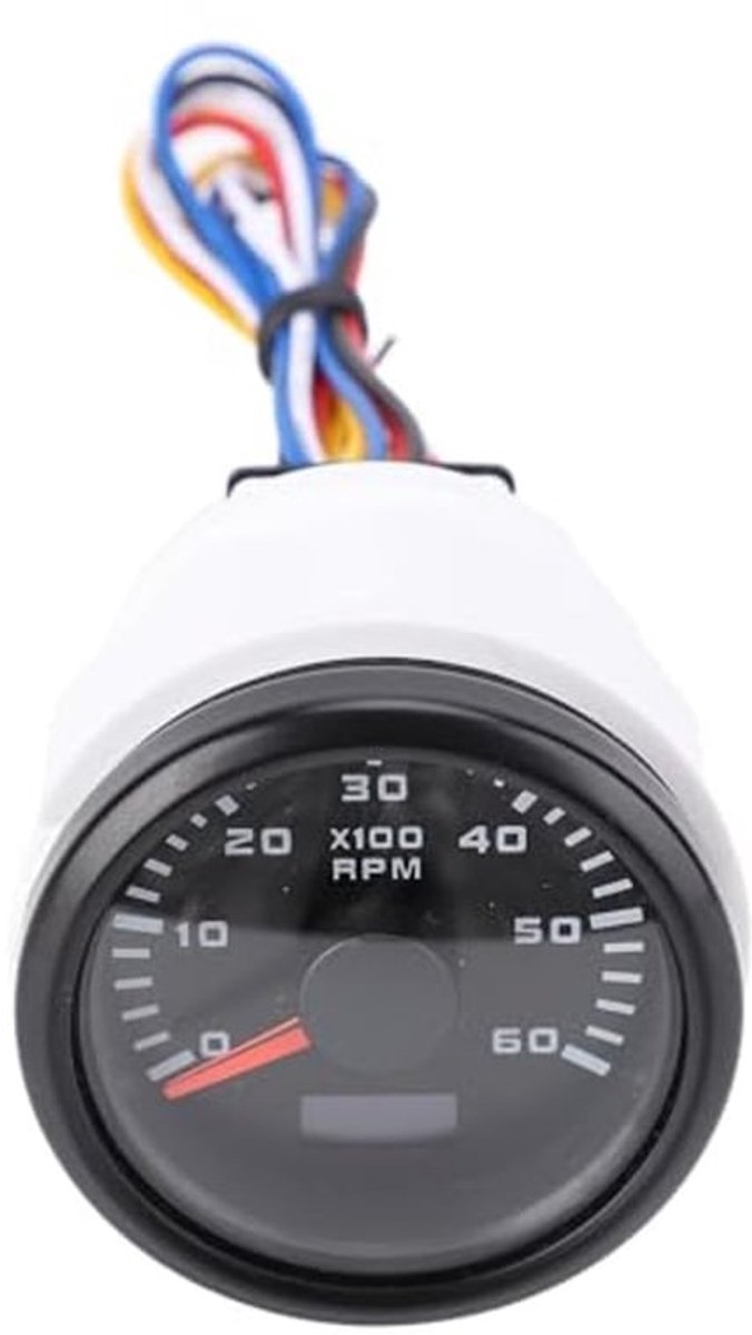 52 Mm Tpm Meter, 6000 Tpm Tachometer voor Trucks, Tractors, Motorhomes, Boten met Zeven Achtergrondkleuren, Professioneel en (f34pt01v5x-12)