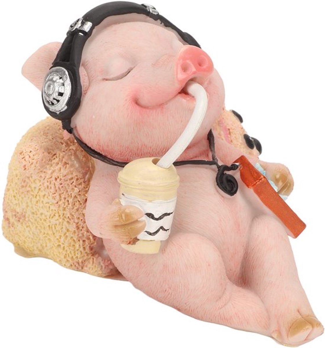 Standbeeld van Varkensdecoratie Kantoor Figurine Art Standbeeld Muziek voor Varkenscrees Besluit Decreatie Decoratie Grappige Muzikale Hars Standbeeldwear Tools