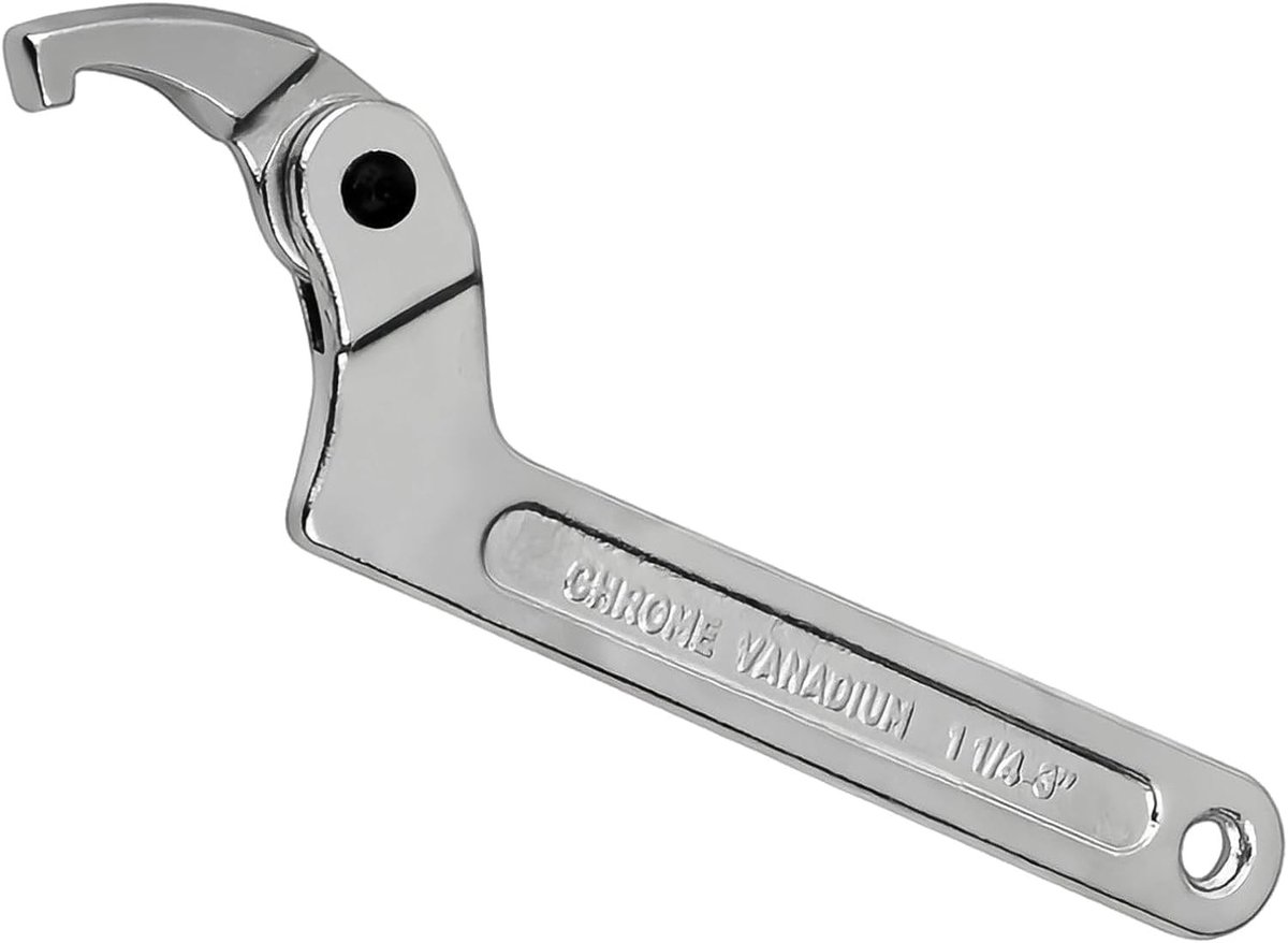 Verstelbare C-haaksleutel 8 inch van hoog koolstofstaal voor moeren, schokdempers en watermeters - robuust mechanisch gereedschap voor montage en demontage - 365 mm stabiliteit