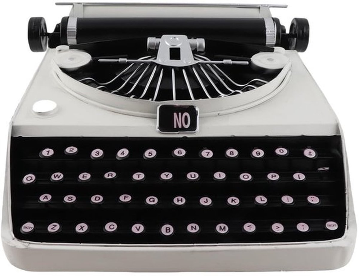 Vintage Typewriter Model, Retro Typewriter Decoration, Antique Typewriter Building Kit, Portable Manual Props, Home Decoration Ornament for Home, Office, Studio, Study Room