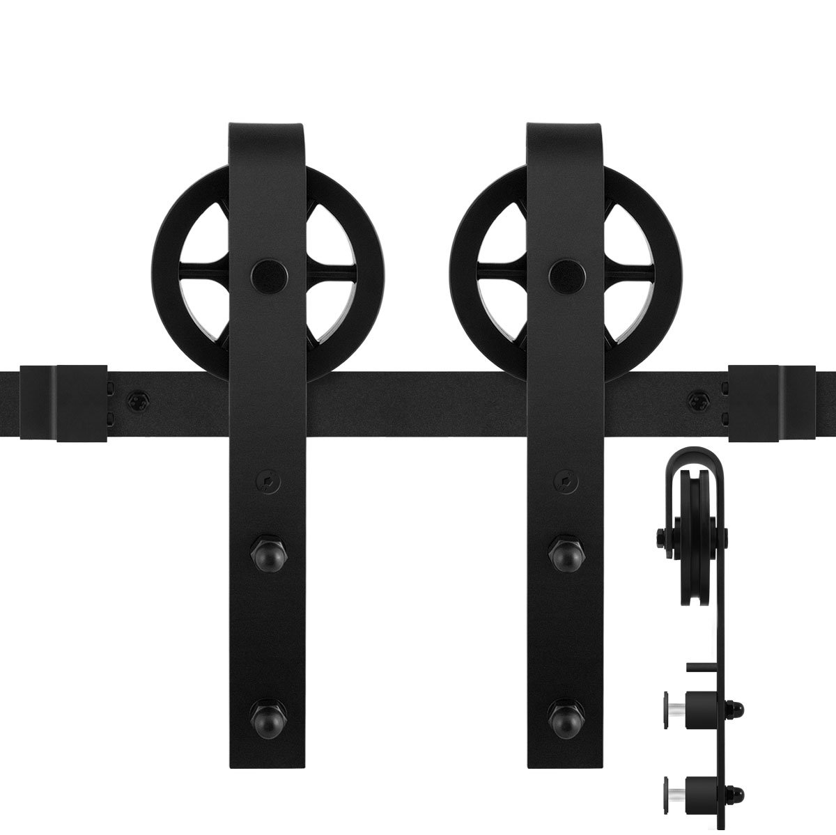Schuifdeursysteem - Zwart - Staal verzinkt - GPF - GPF0502.61G Teho zwart 150 cm, voor glazen schuifdeuren